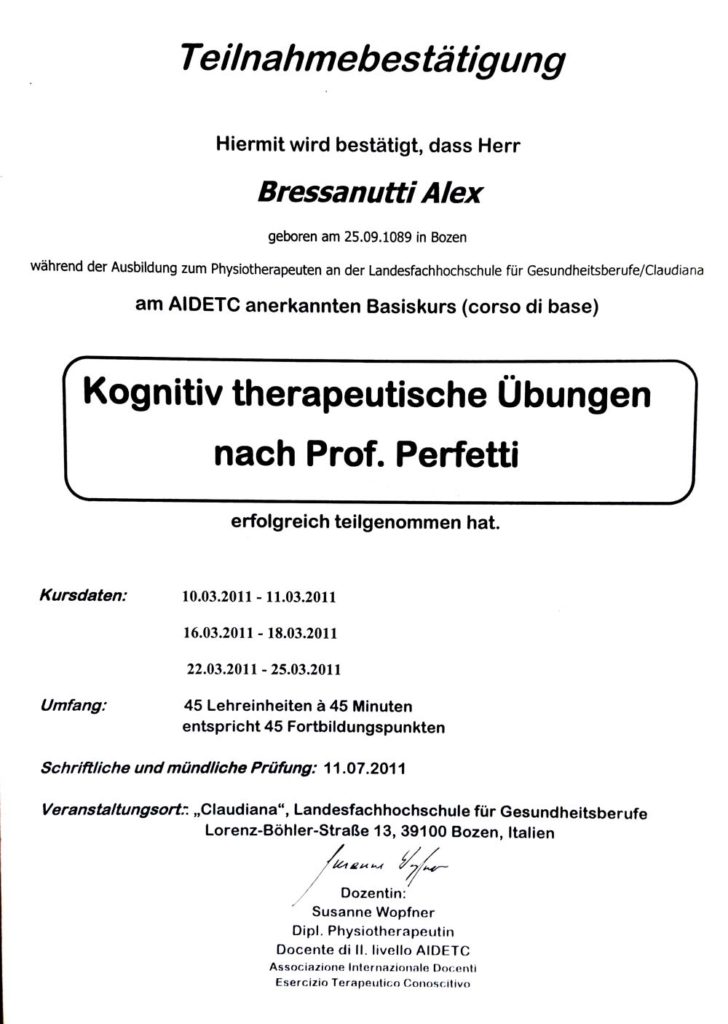 Teilnahmebestätigung