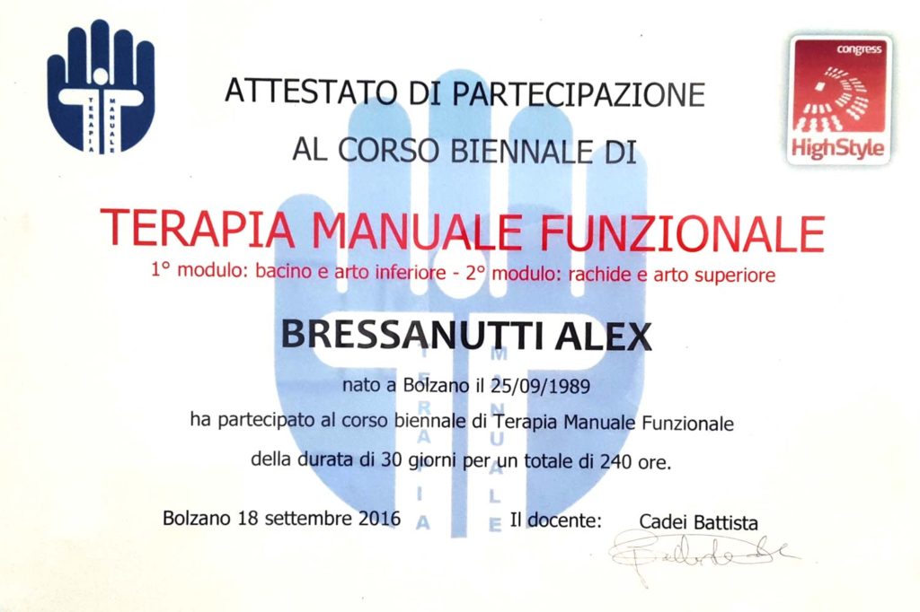 Attestato di partecipazione